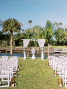 Wedding aisle at a Channel Side Wedding in Palm Coast, Florida. Taken by Ashley Dye Photography, a Jacksonville, Florida Wedding Photographer.