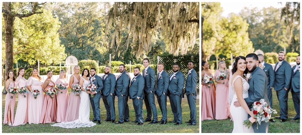 Bridal party portraits at an Ever After Farms Vineyard Wedding in North Florida.
