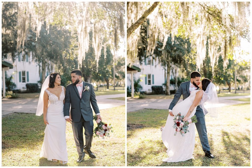 Bride and groom photography at an Ever After Farms Vineyard Wedding in North Florida.