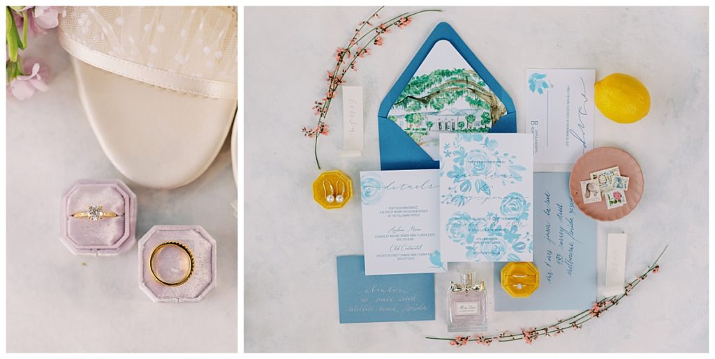 Wedding invitation suite for bright and colorful summer wedding